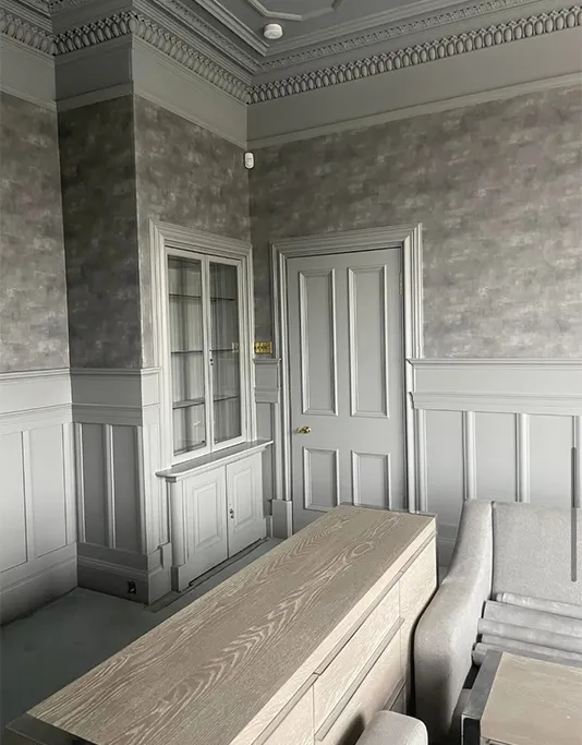 After image of woodwork painting
