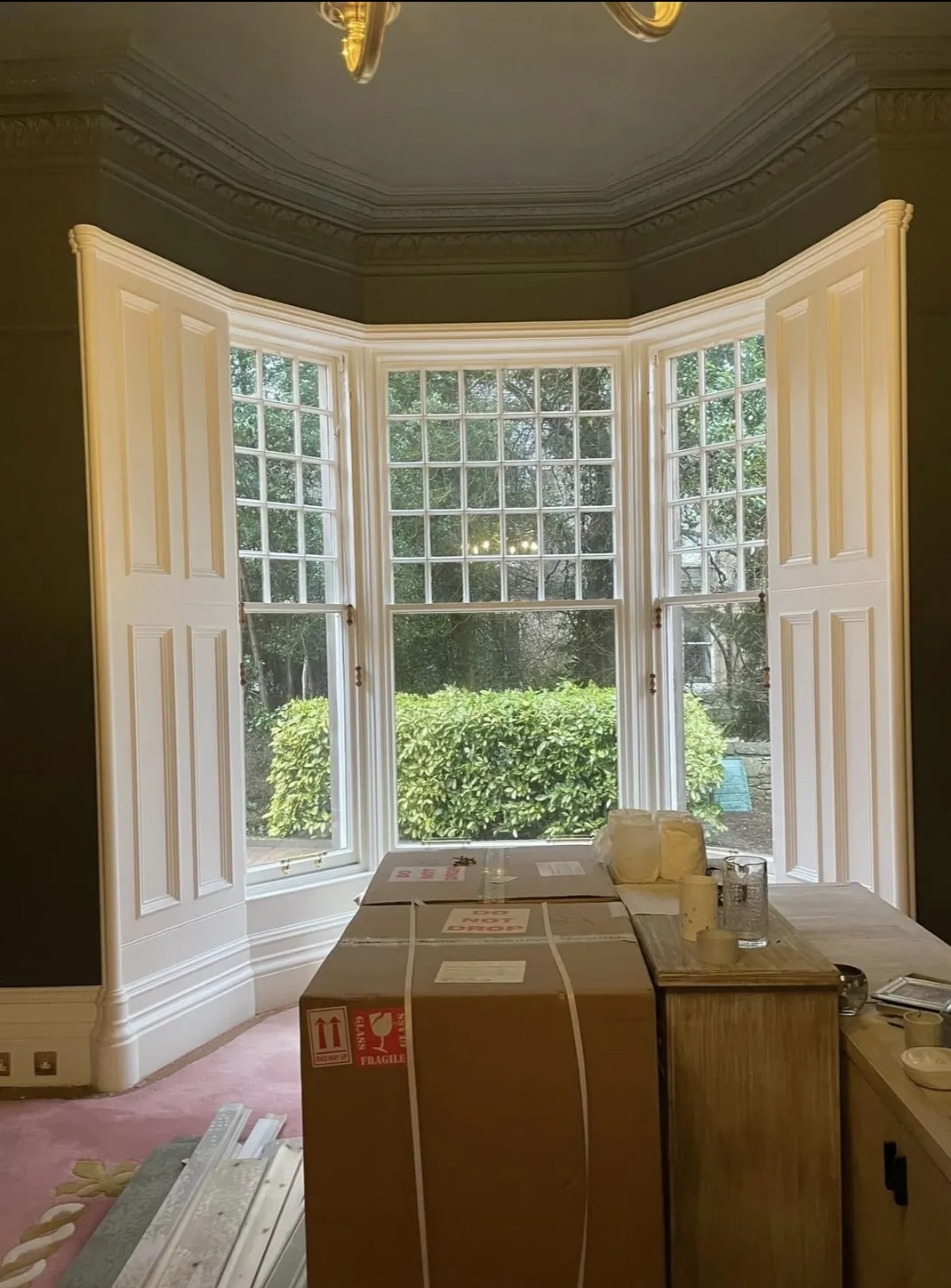 Large painted room with open window