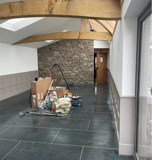 Interior room after painting and decorating