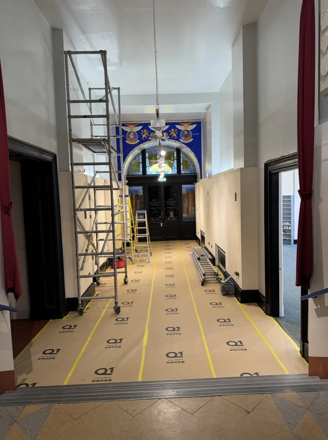 Commercial hallways painting in progress